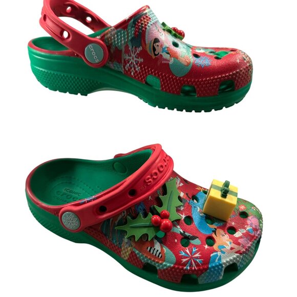 Disney Crocs Holiday Christmas Clogs Kids 2023 Present Friends Jibbitz Charms - Picture 1 of 16